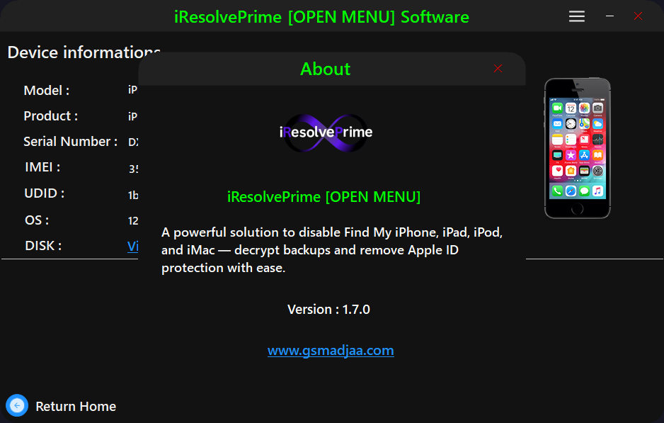 iResolvePrime Backup Decryption for iCloud Removal